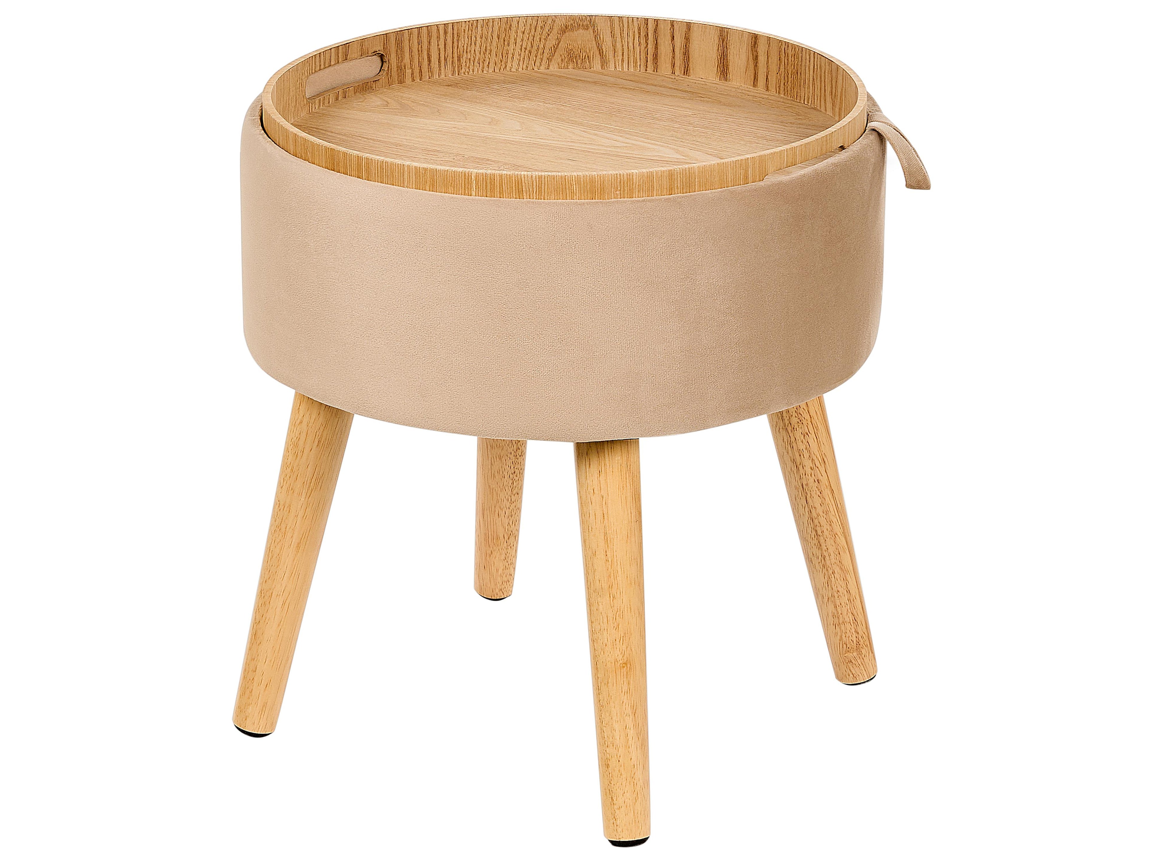  Storage Stool NEELY Velvet Beige