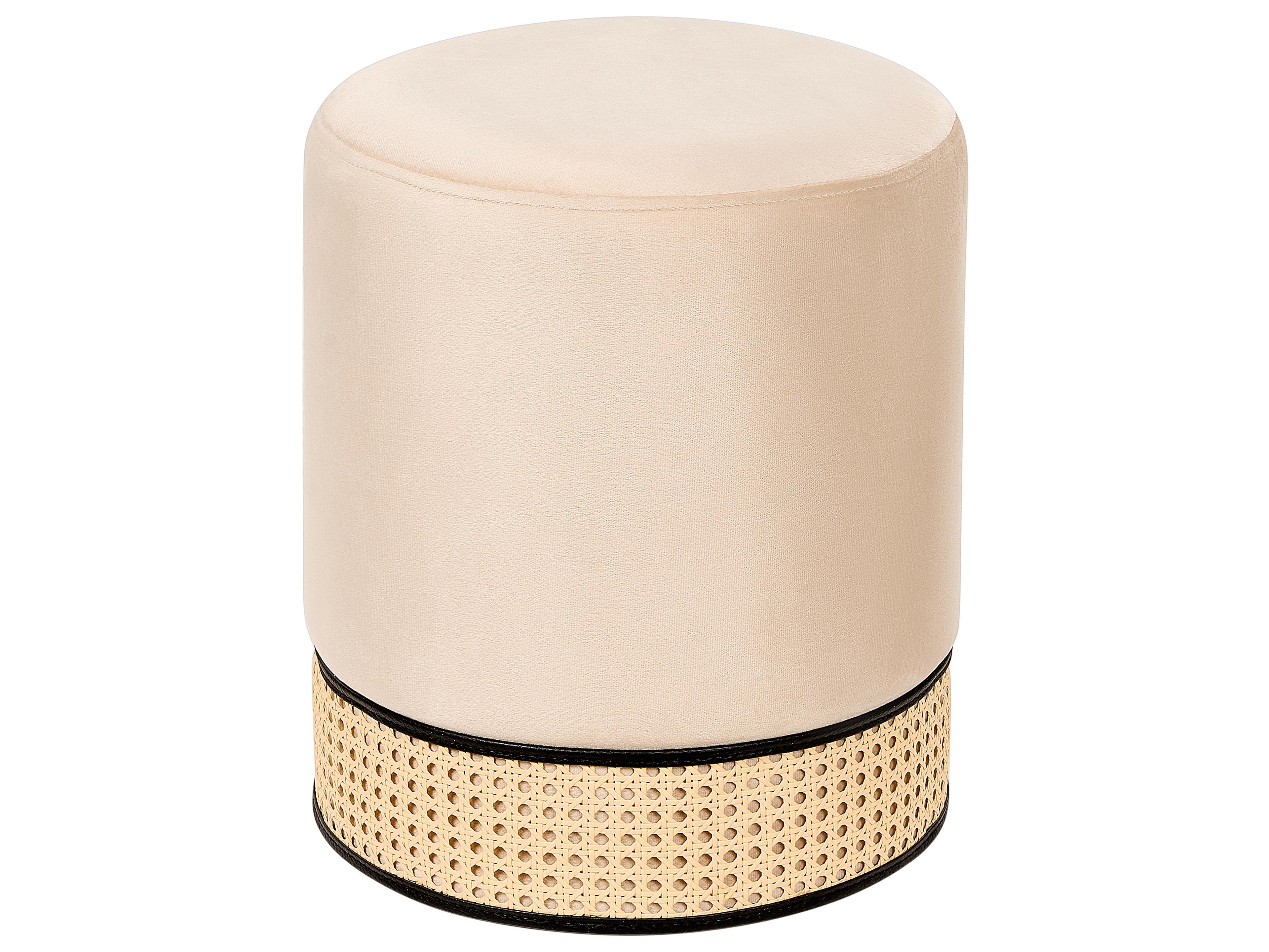  Pouffe YANKTON Velvet Light Beige