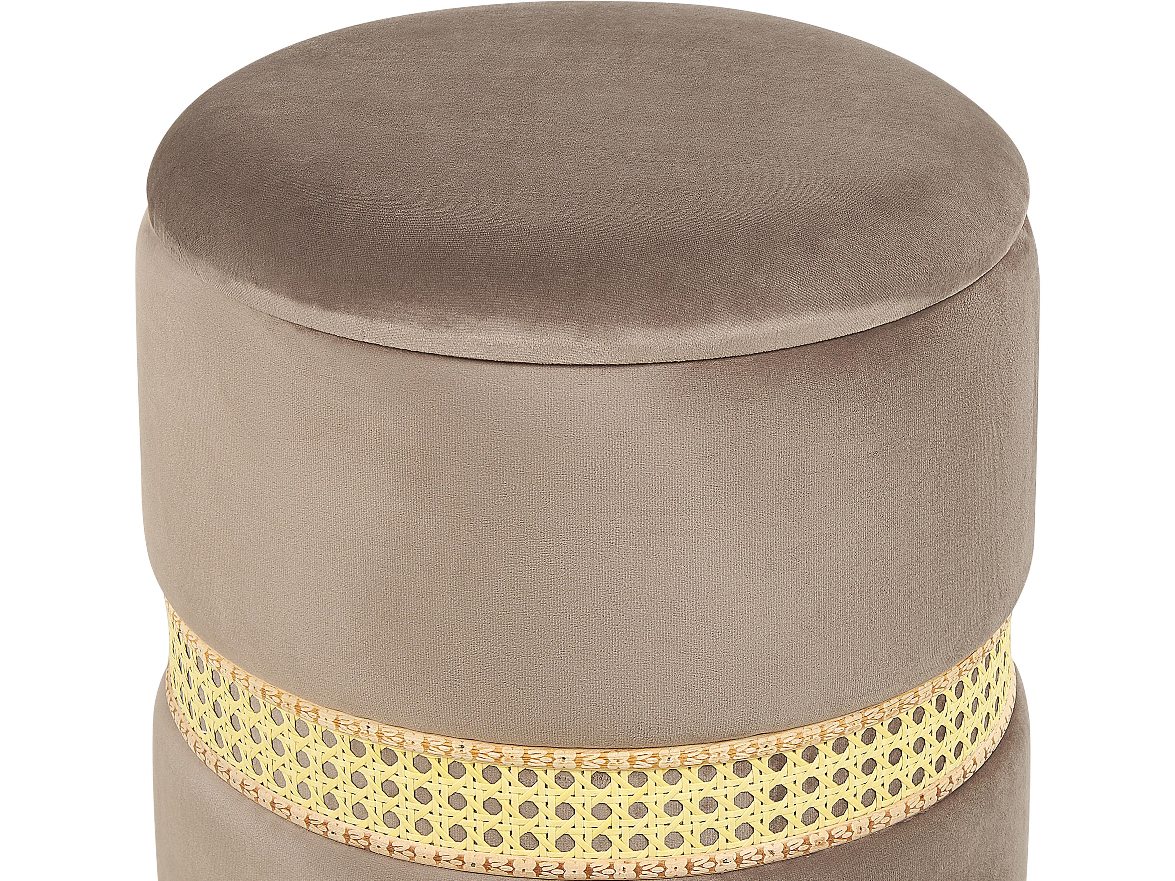  Set Of 2 Storage Pouffes MEDFORD Velvet Taupe