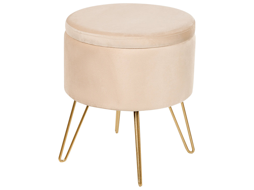 Storage Pouffe SILAS Velvet Light Beige