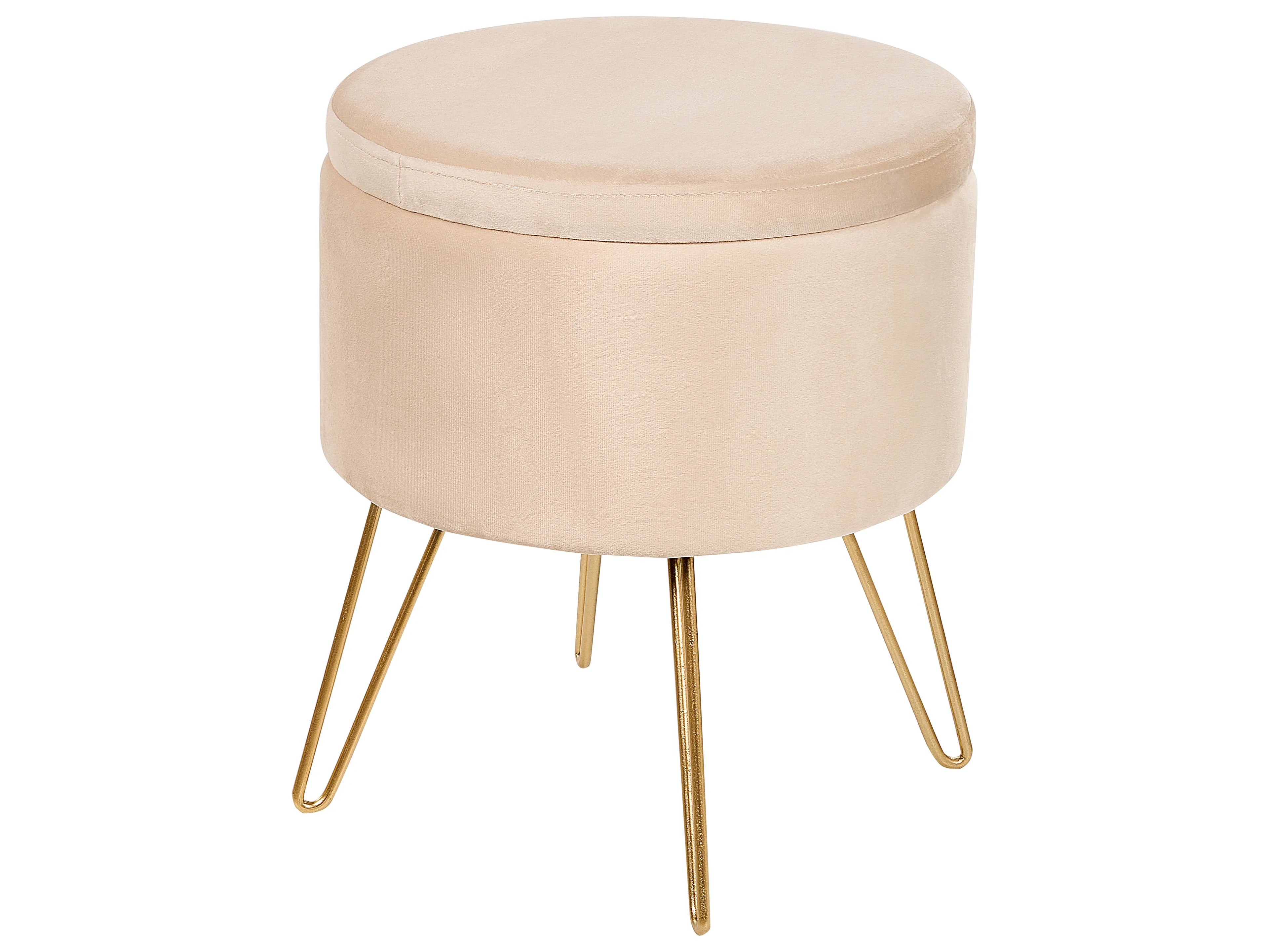  Storage Pouffe SILAS Velvet Light Beige