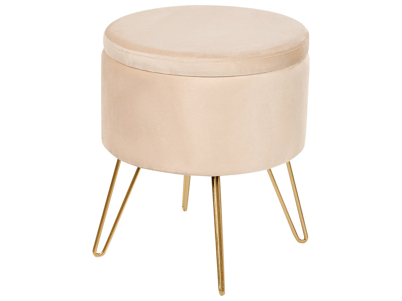  Storage Pouffe SILAS Velvet Light Beige