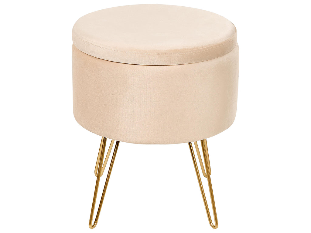  Storage Pouffe SILAS Velvet Light Beige