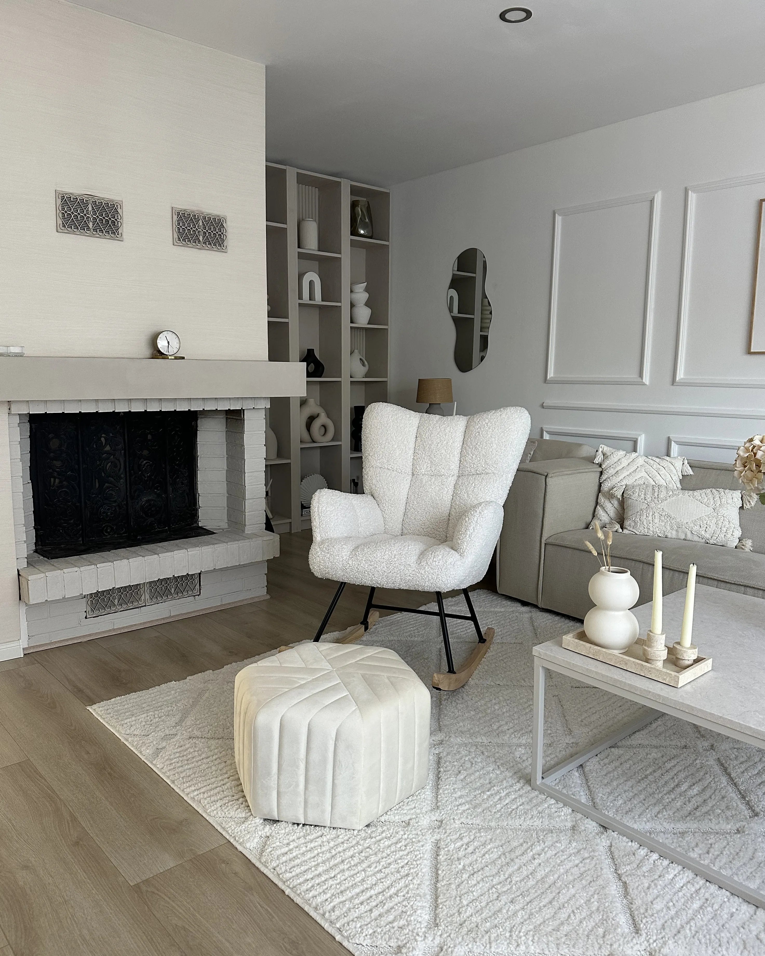  Pouffe MURIETTA Velvet Off-White