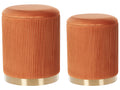  Set Of 2 Storage Pouffes MIRAMAR Velvet Orange