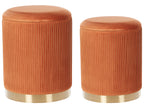  Set Of 2 Storage Pouffes MIRAMAR Velvet Orange