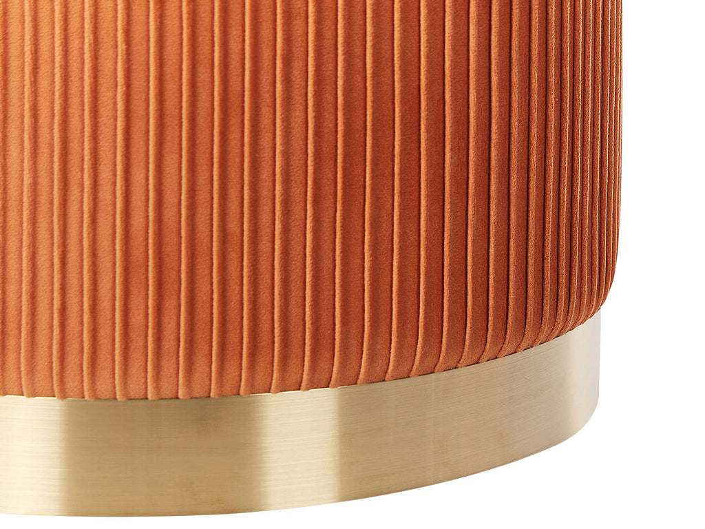  Set Of 2 Storage Pouffes MIRAMAR Velvet Orange
