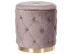  Set Of 2 Storage Pouffes PUEBLO Velvet Taupe