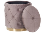  Set Of 2 Storage Pouffes PUEBLO Velvet Taupe