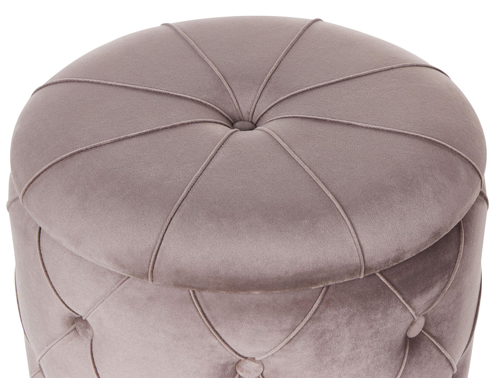  Set Of 2 Storage Pouffes PUEBLO Velvet Taupe