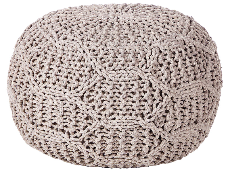  Pouffe Macramé TRIMAN Cotton Taupe