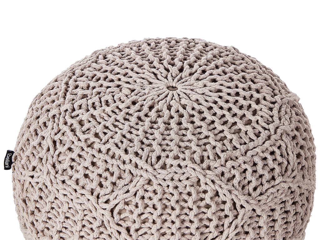  Pouffe Macramé TRIMAN Cotton Taupe