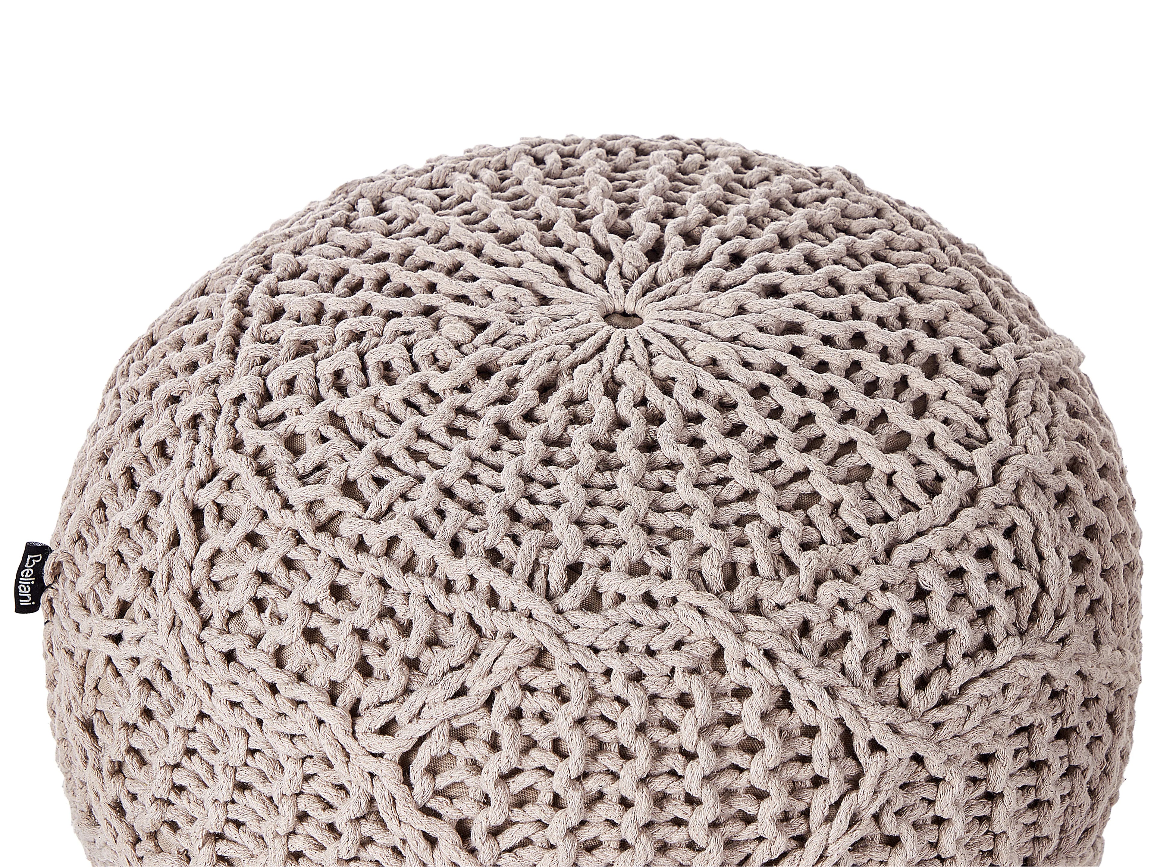  Pouffe Macramé TRIMAN Cotton Taupe