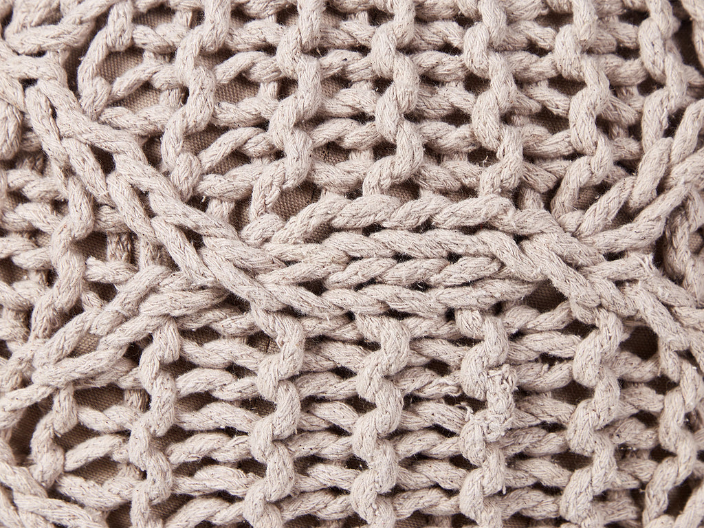  Pouffe Macramé TRIMAN Cotton Taupe