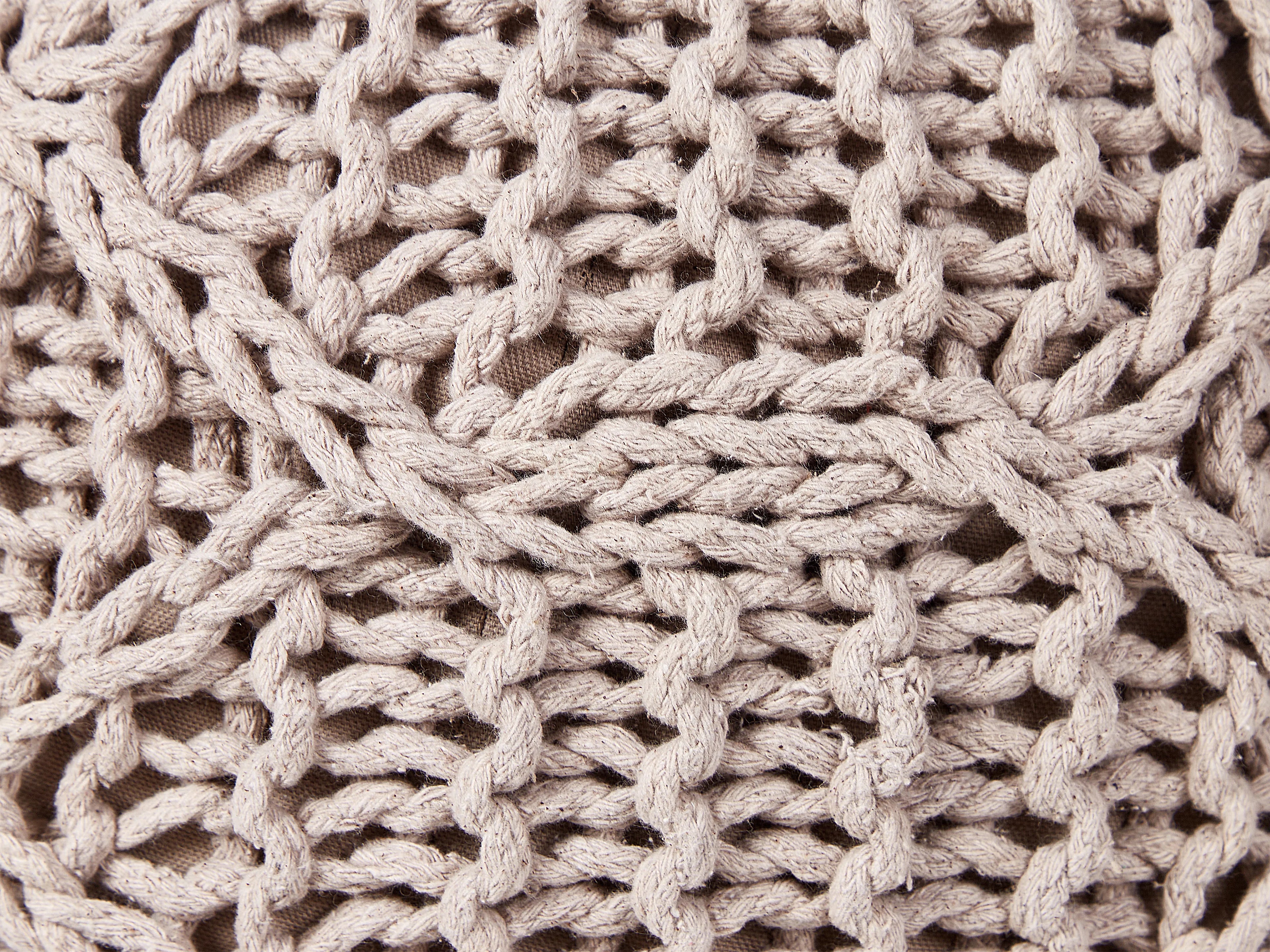  Pouffe Macramé TRIMAN Cotton Taupe