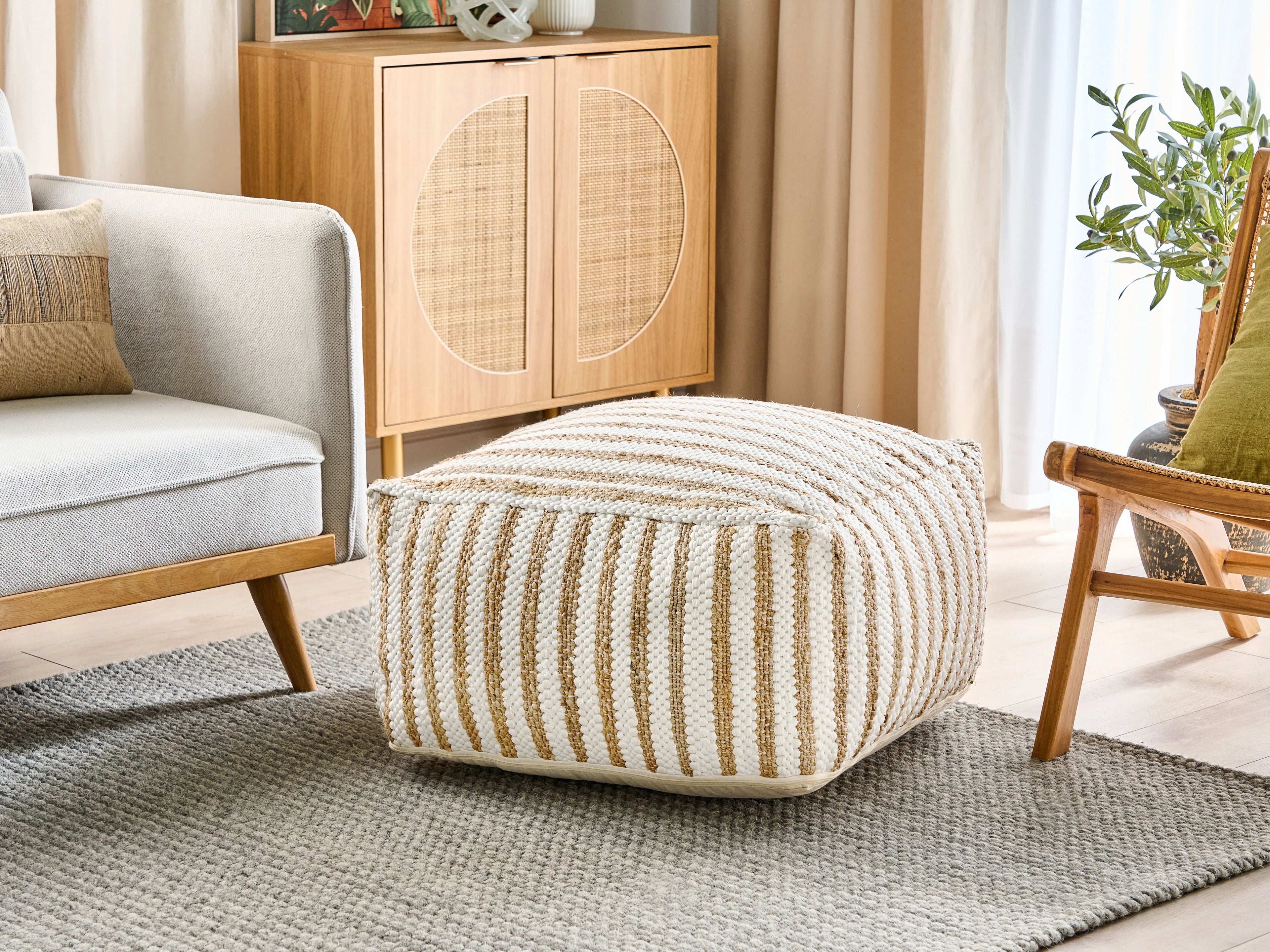  Pouffe ALMATTI Fabric Beige
