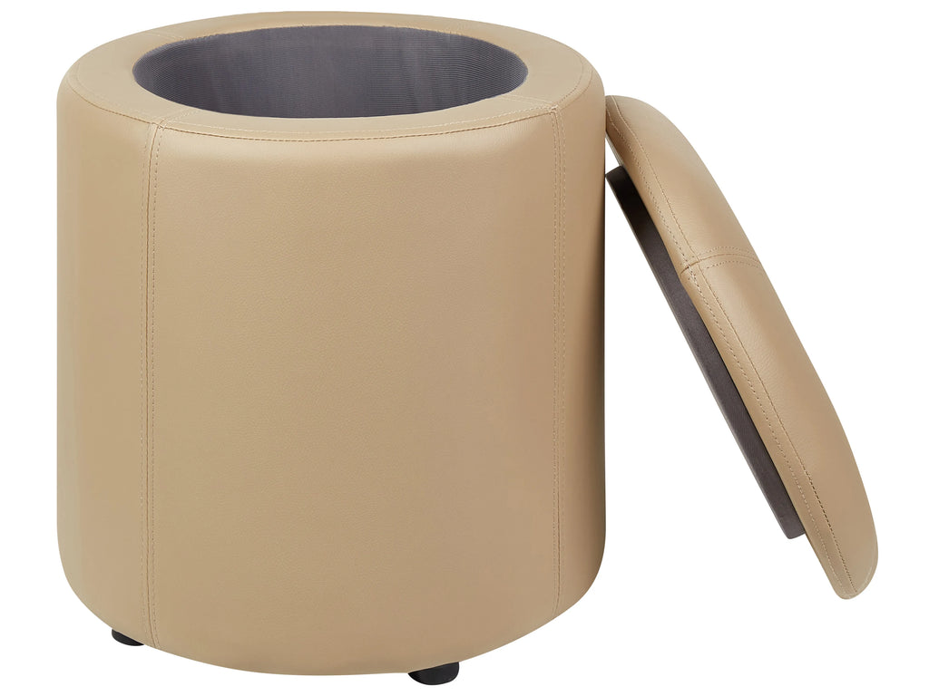  Storage Pouffe MARYLAND Faux Leather Beige
