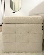  Storage Ottoman MICHIGAN Boucle White