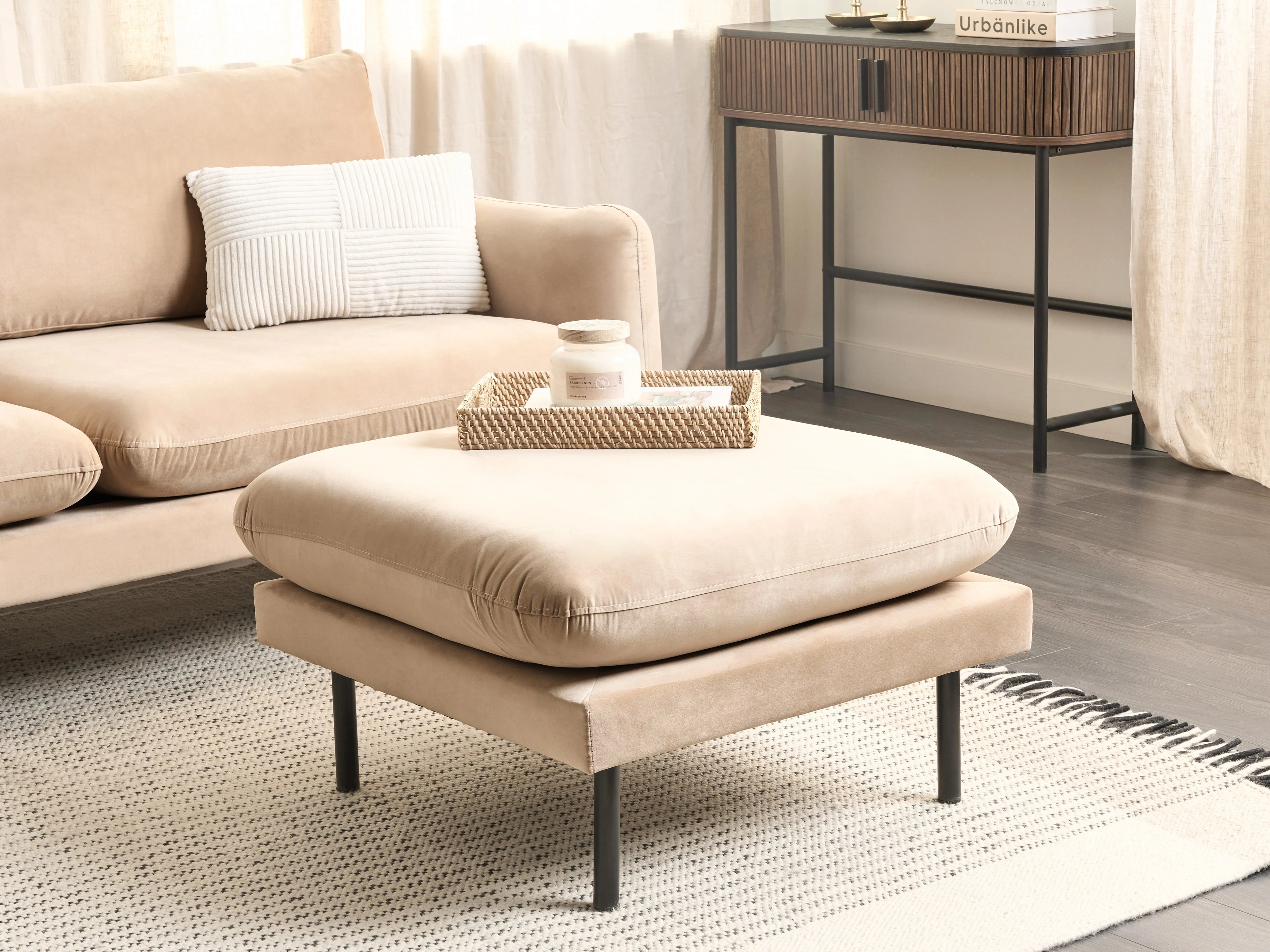  Ottoman VINTERBRO Velvet Beige