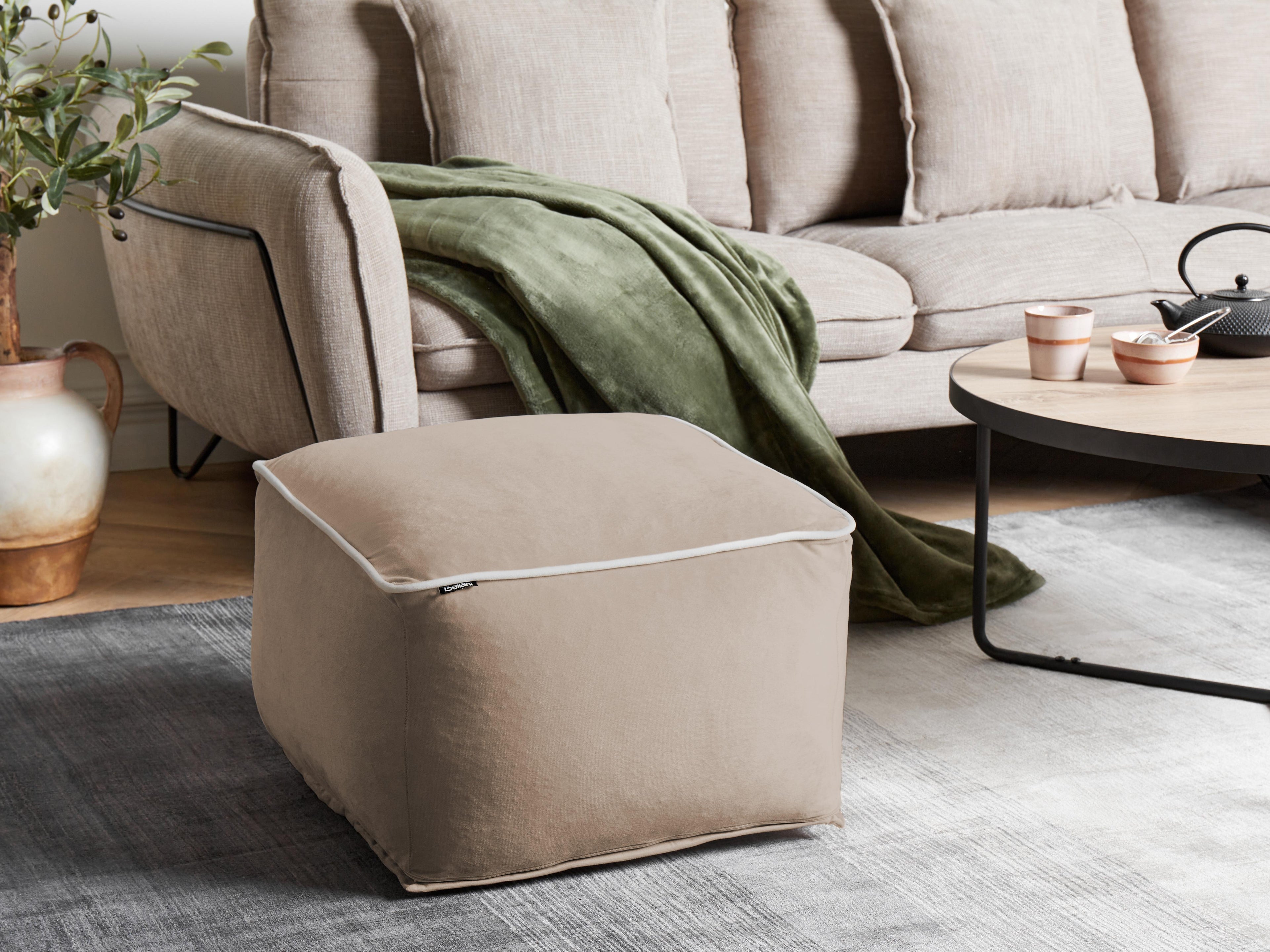  Pouffe DAREYN Velvet Sand Beige