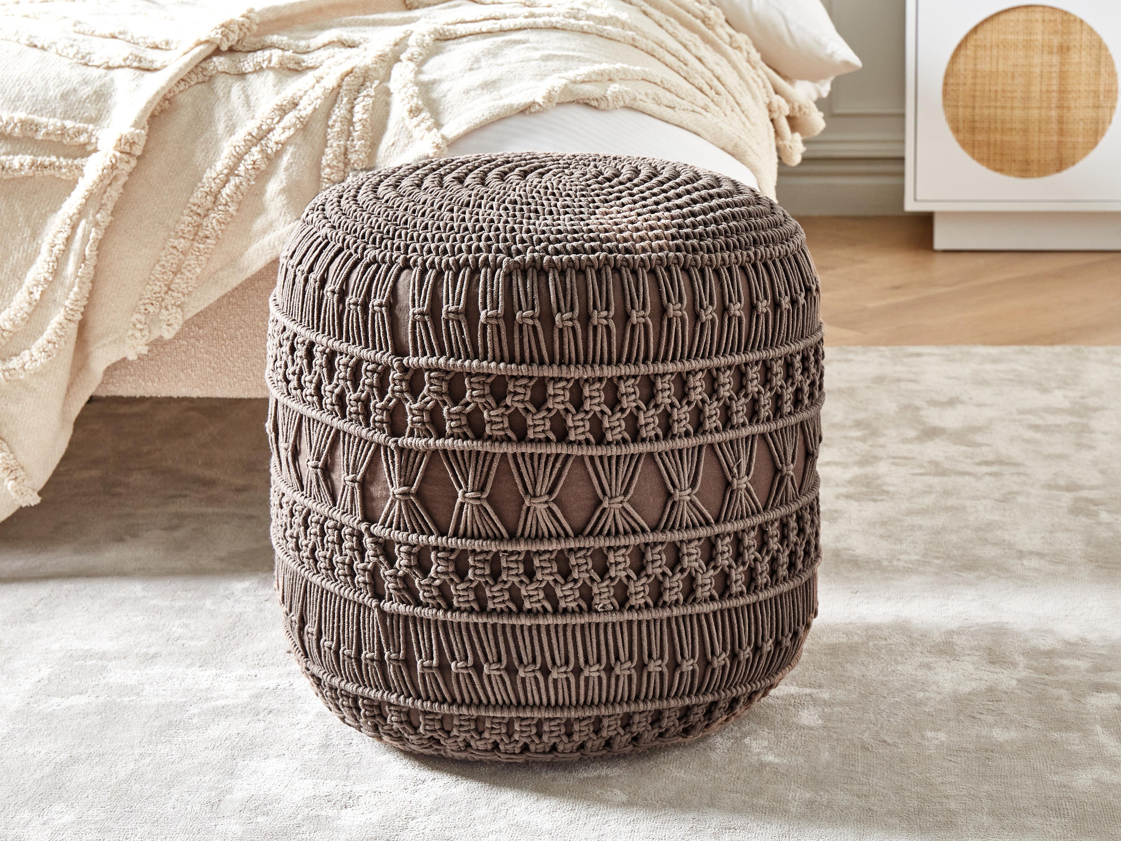  Pouffe Macramé THAKOT Cotton Brown