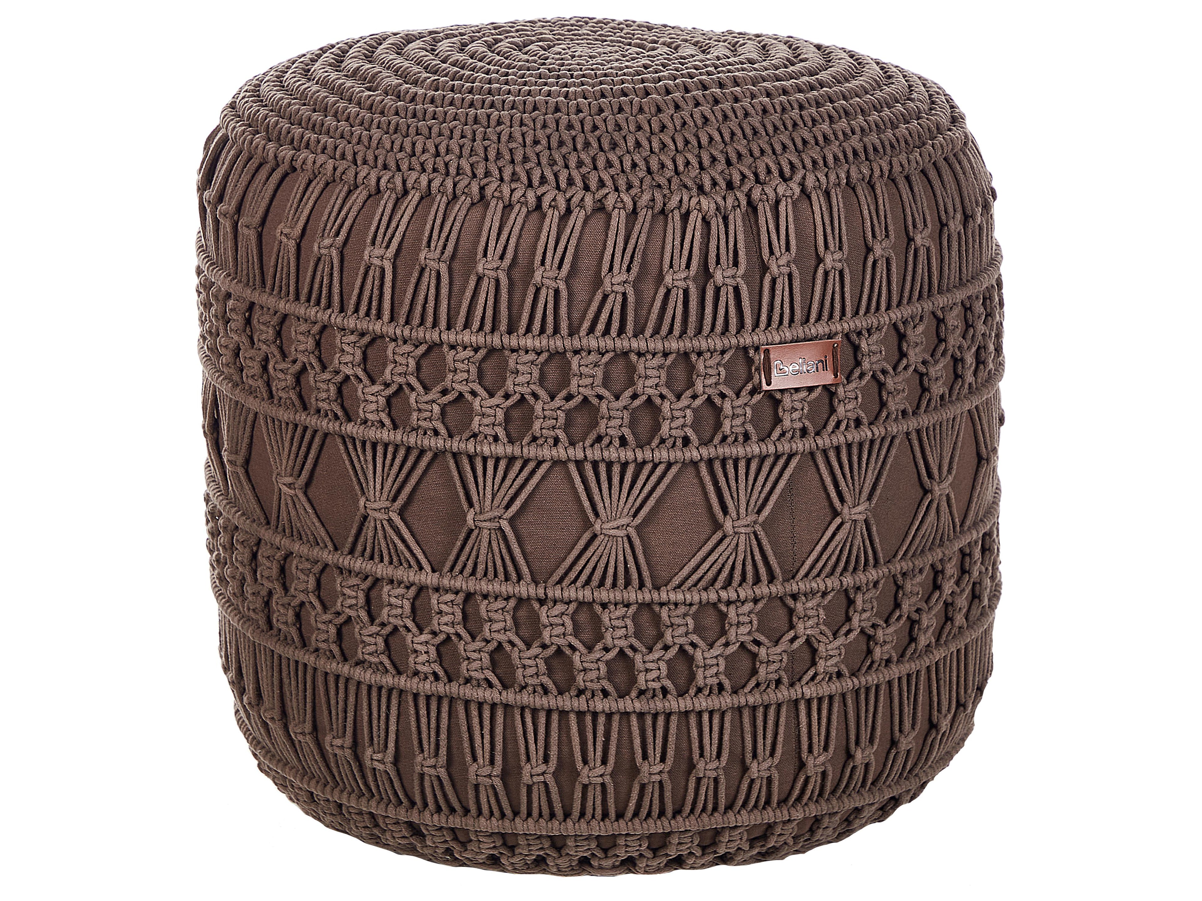  Pouffe Macramé THAKOT Cotton Brown