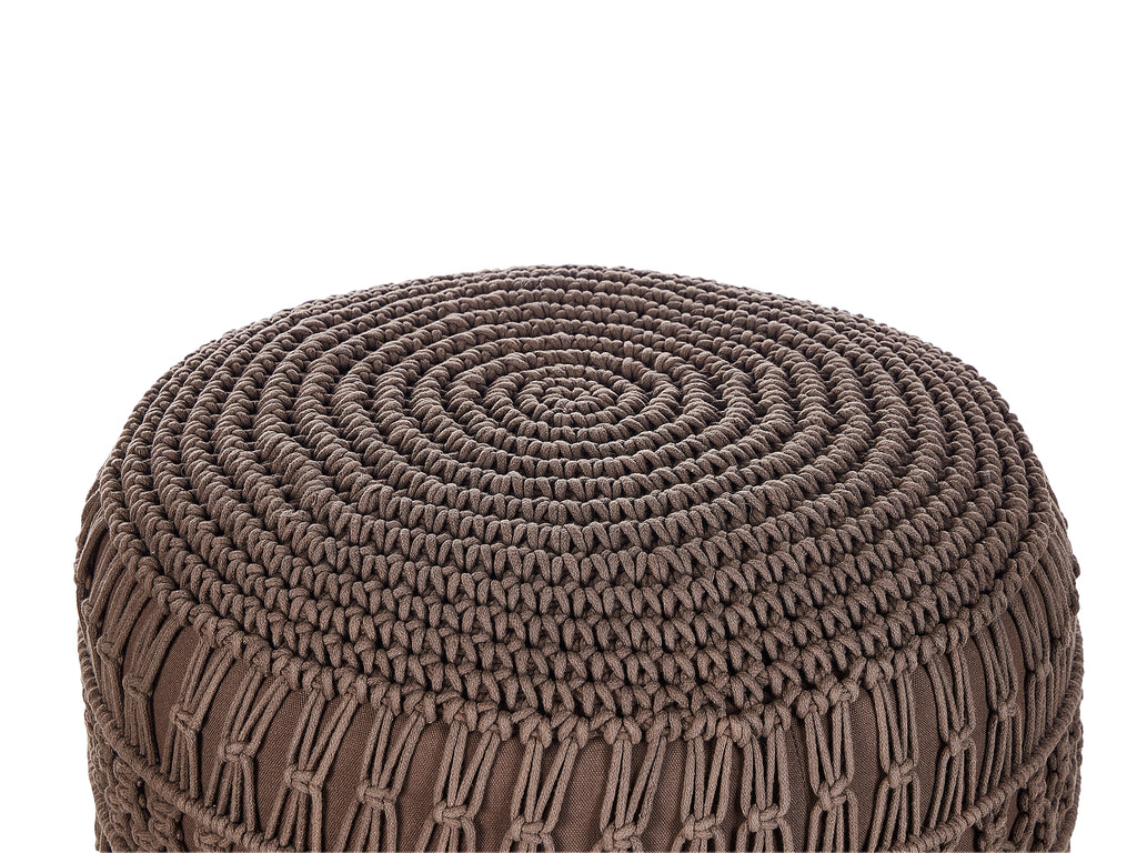  Pouffe Macramé THAKOT Cotton Brown