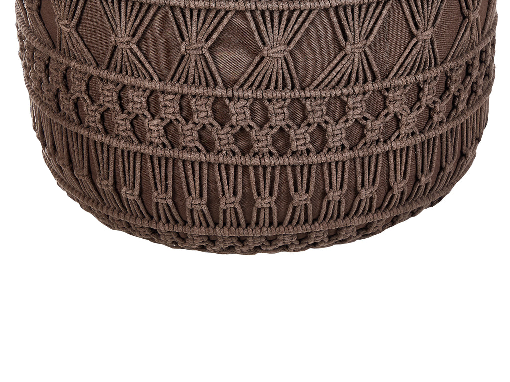  Pouffe Macramé THAKOT Cotton Brown