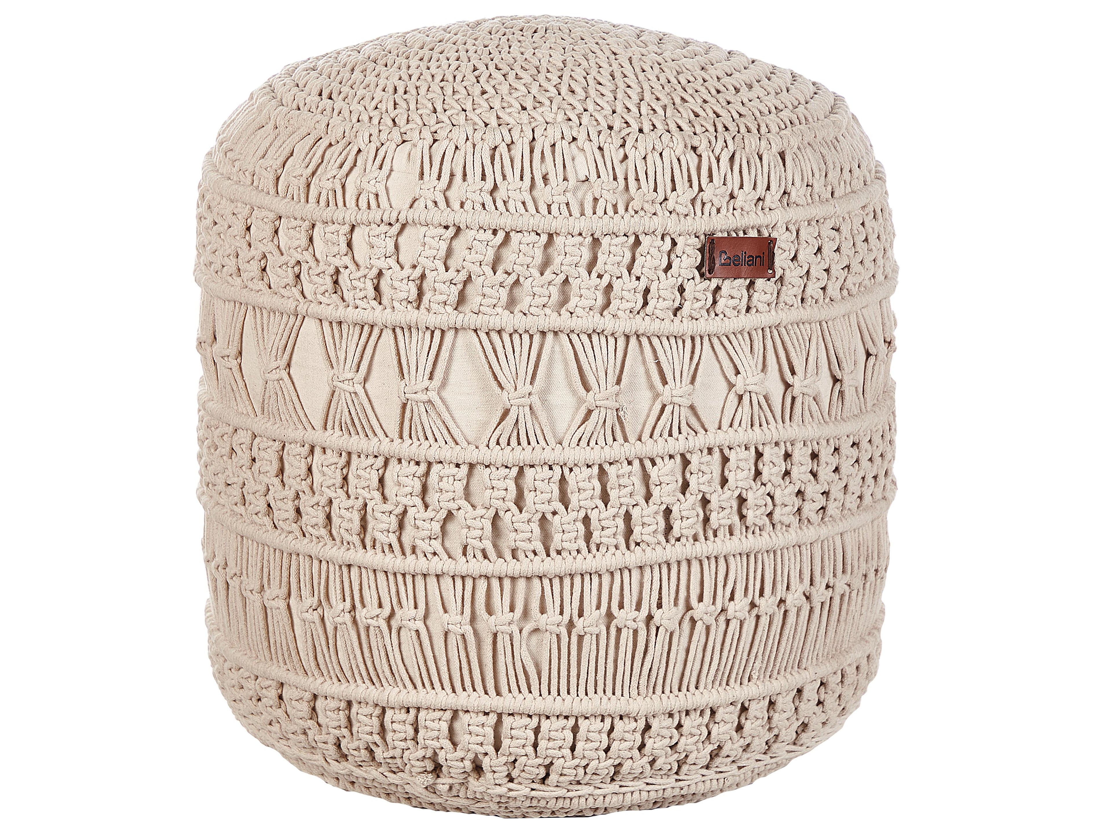  Pouffe Macramé THAKOT Cotton Beige