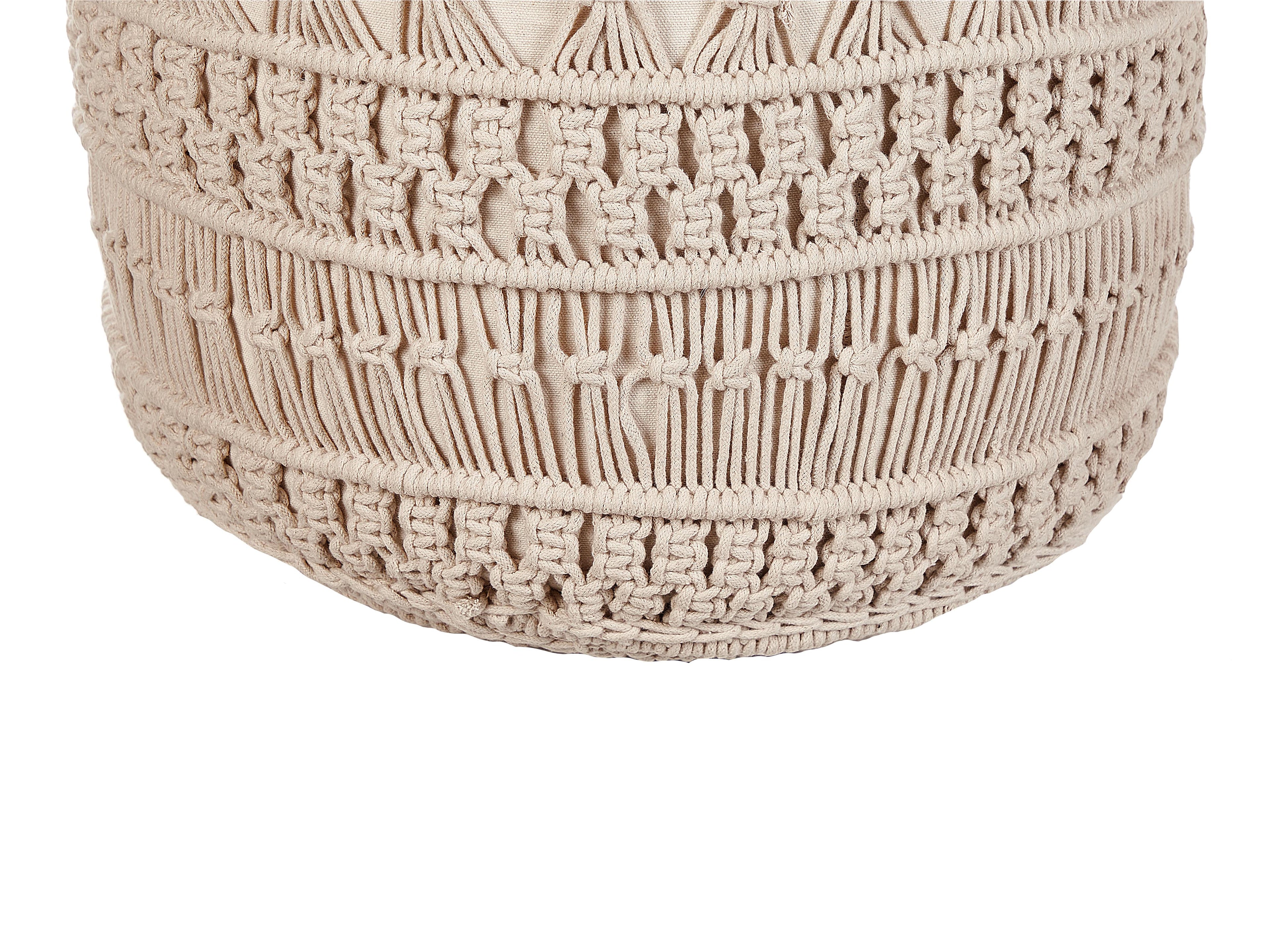  Pouffe Macramé THAKOT Cotton Beige