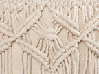  Footstool Macramé NAWABAD Cotton Beige