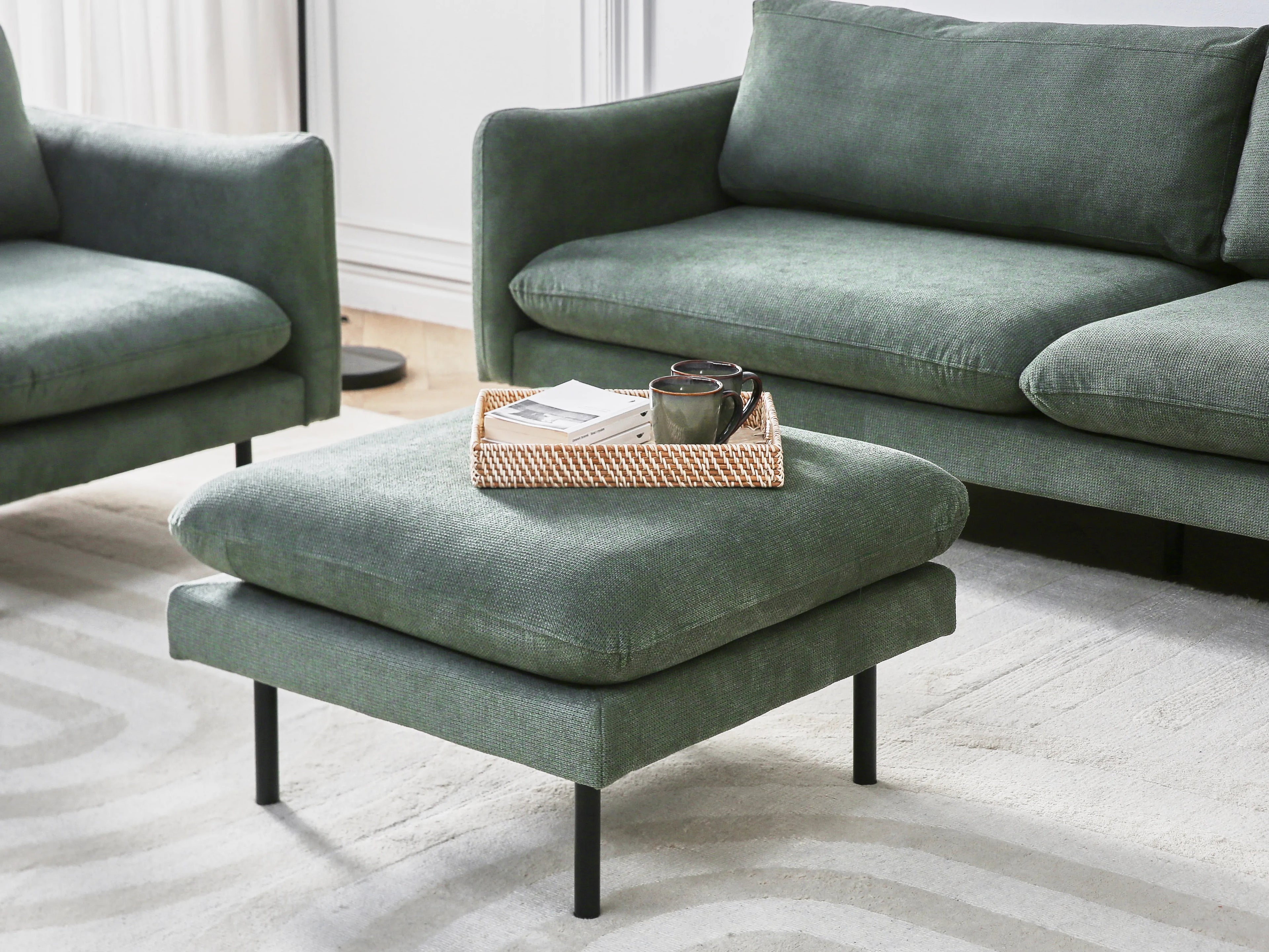  Ottoman VINTERBRO Fabric Light Green