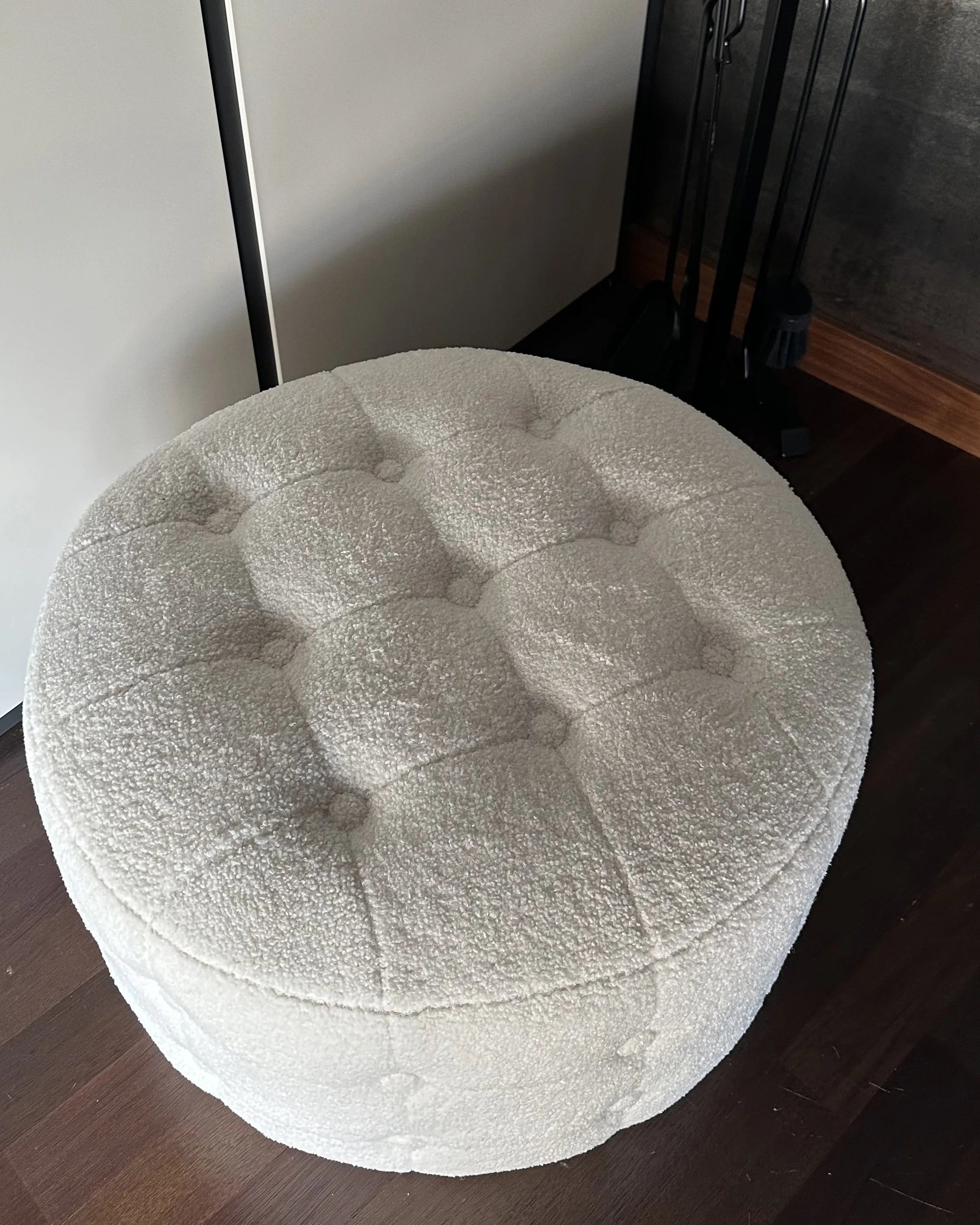  Pouffe TAMPA Boucle White