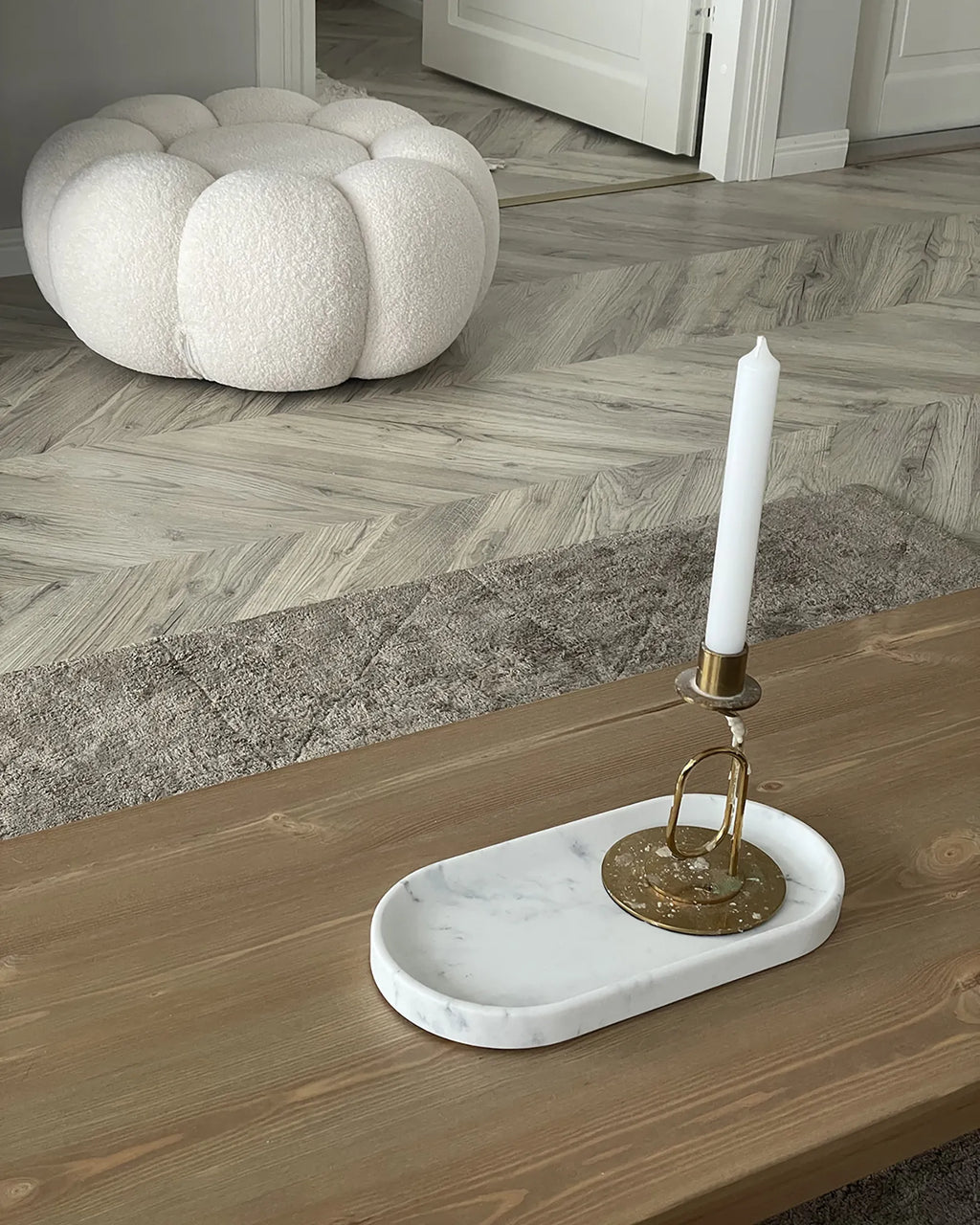  Pouffe BEAUFORT Boucle Off-White