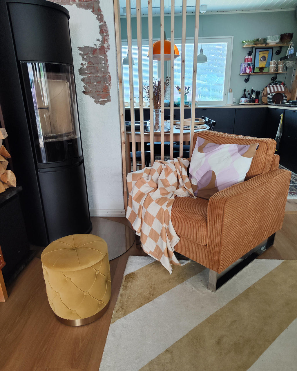  Set Of 2 Storage Pouffes PUEBLO Velvet Mustard