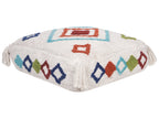  Pouffe Embroidery SEERANI Cotton White