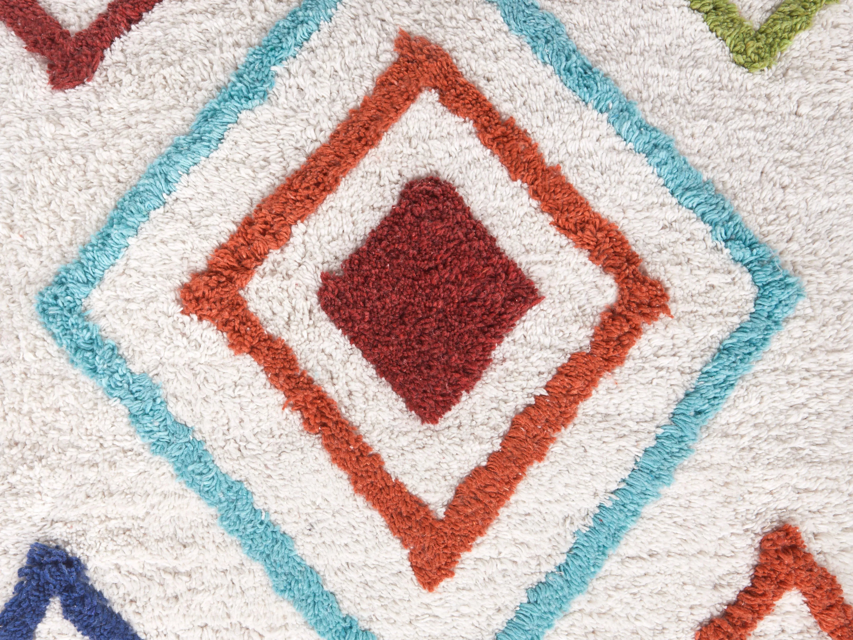  Pouffe Embroidery SEERANI Cotton White