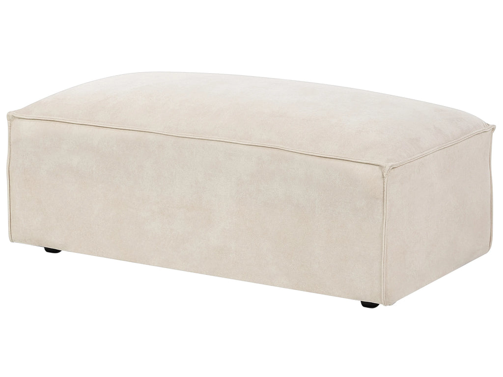  Ottoman HELLNAR Velvet Light Beige