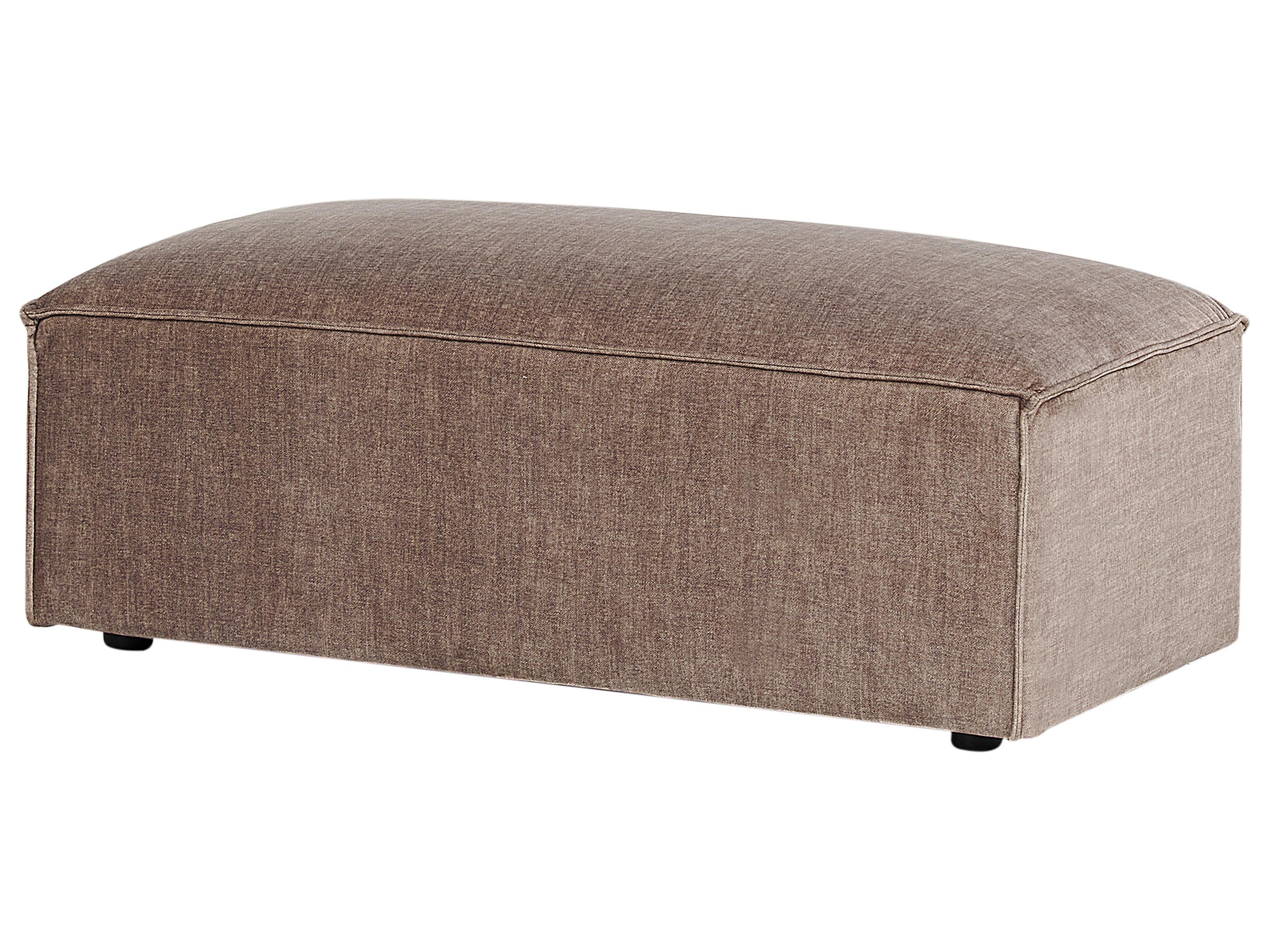  Ottoman HELLNAR Fabric Light Brown