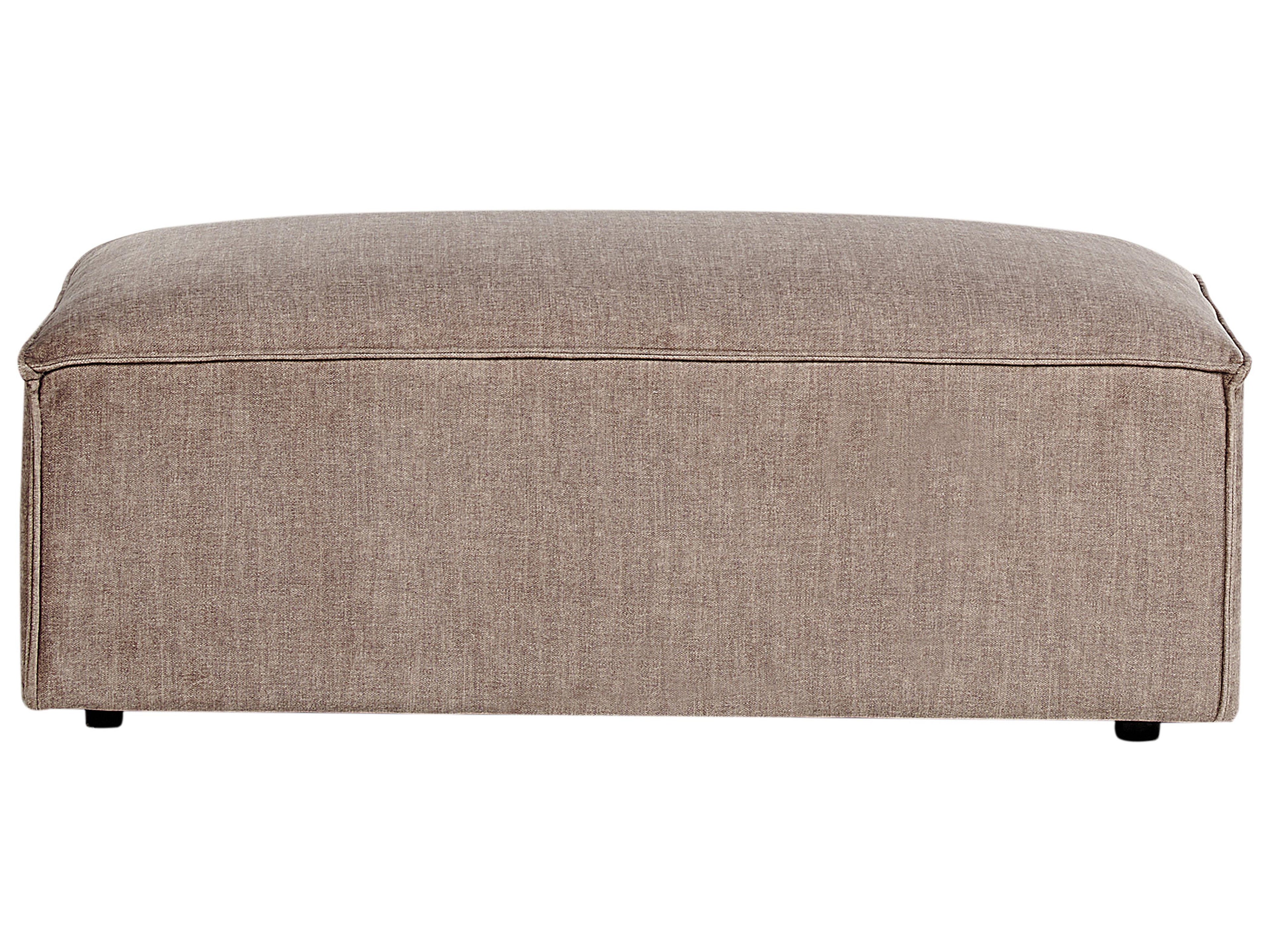  Ottoman HELLNAR Fabric Light Brown