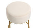  Footstool DELCO Velvet Light Beige