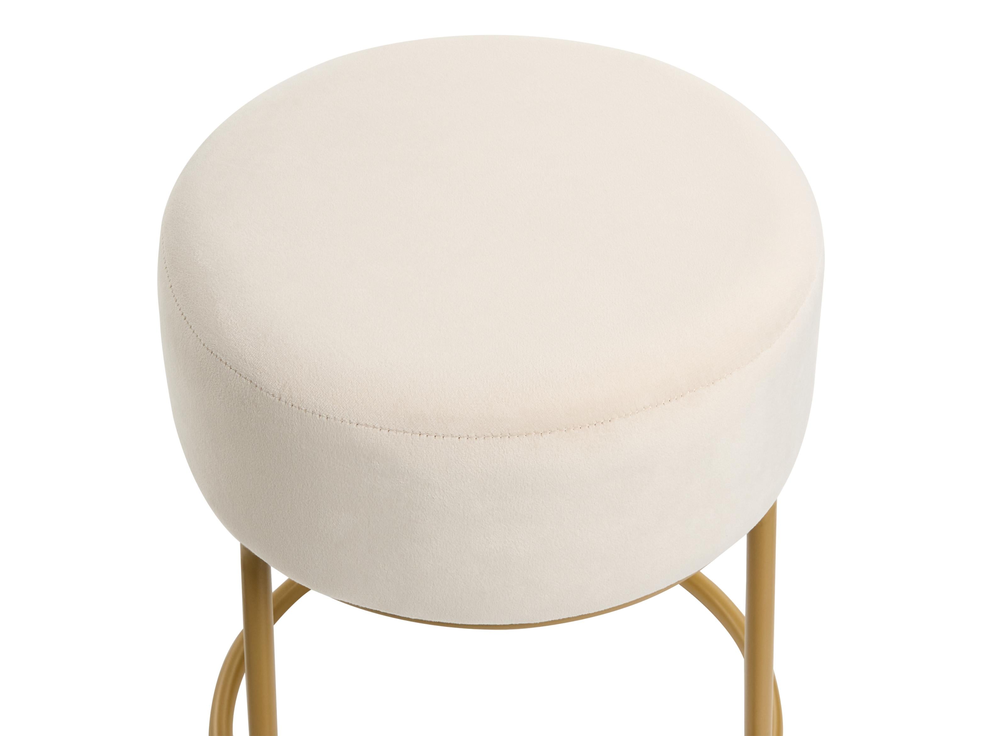  Footstool DELCO Velvet Light Beige