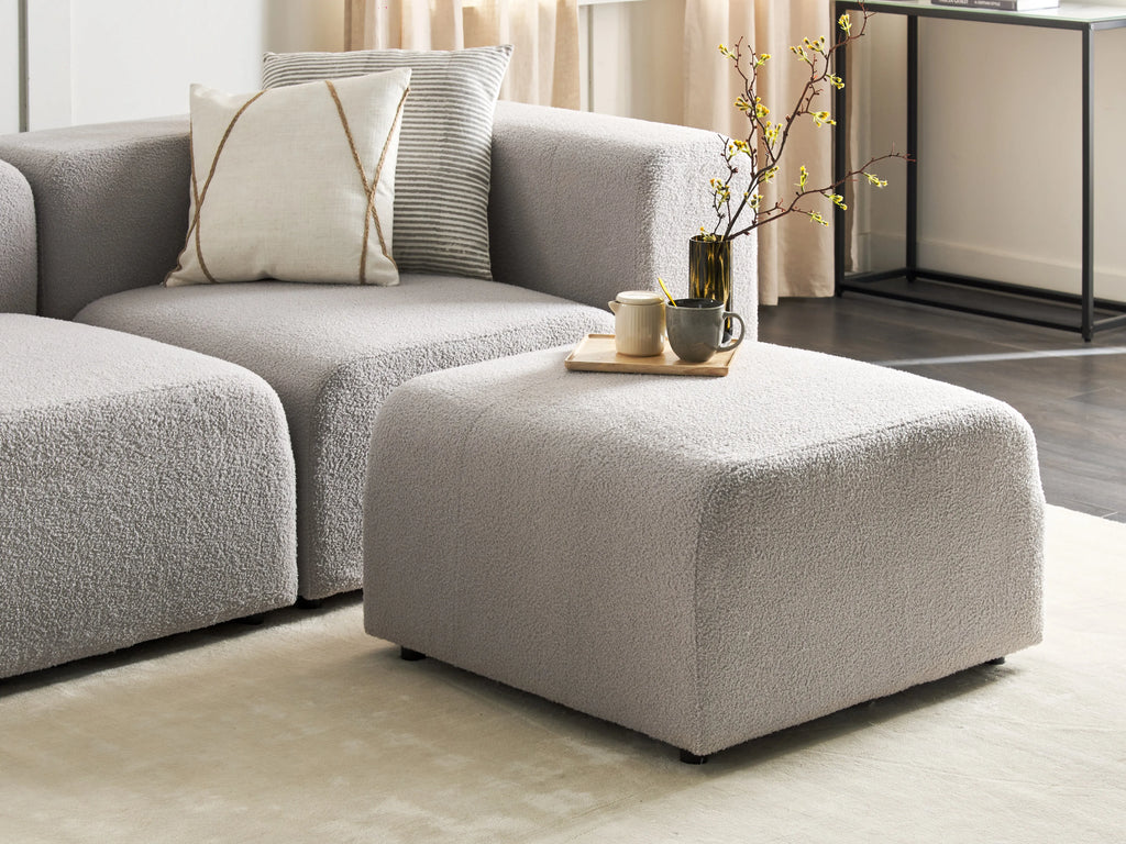  Ottoman FALSTERBO Boucle Light Grey