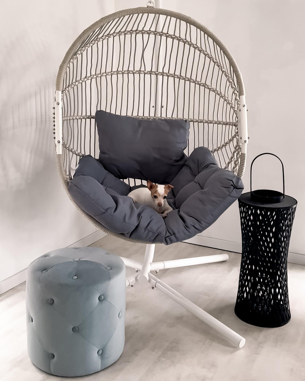  Pouffe COROLLA Velvet Light Grey