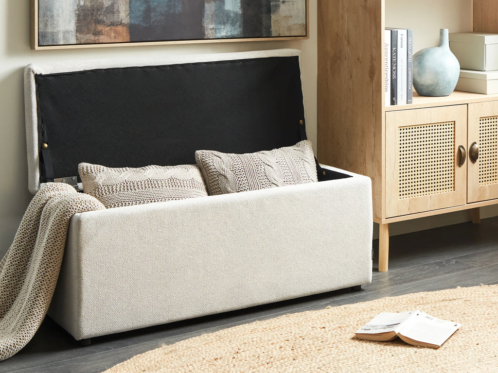  Storage Ottoman OREM Fabric Off-White