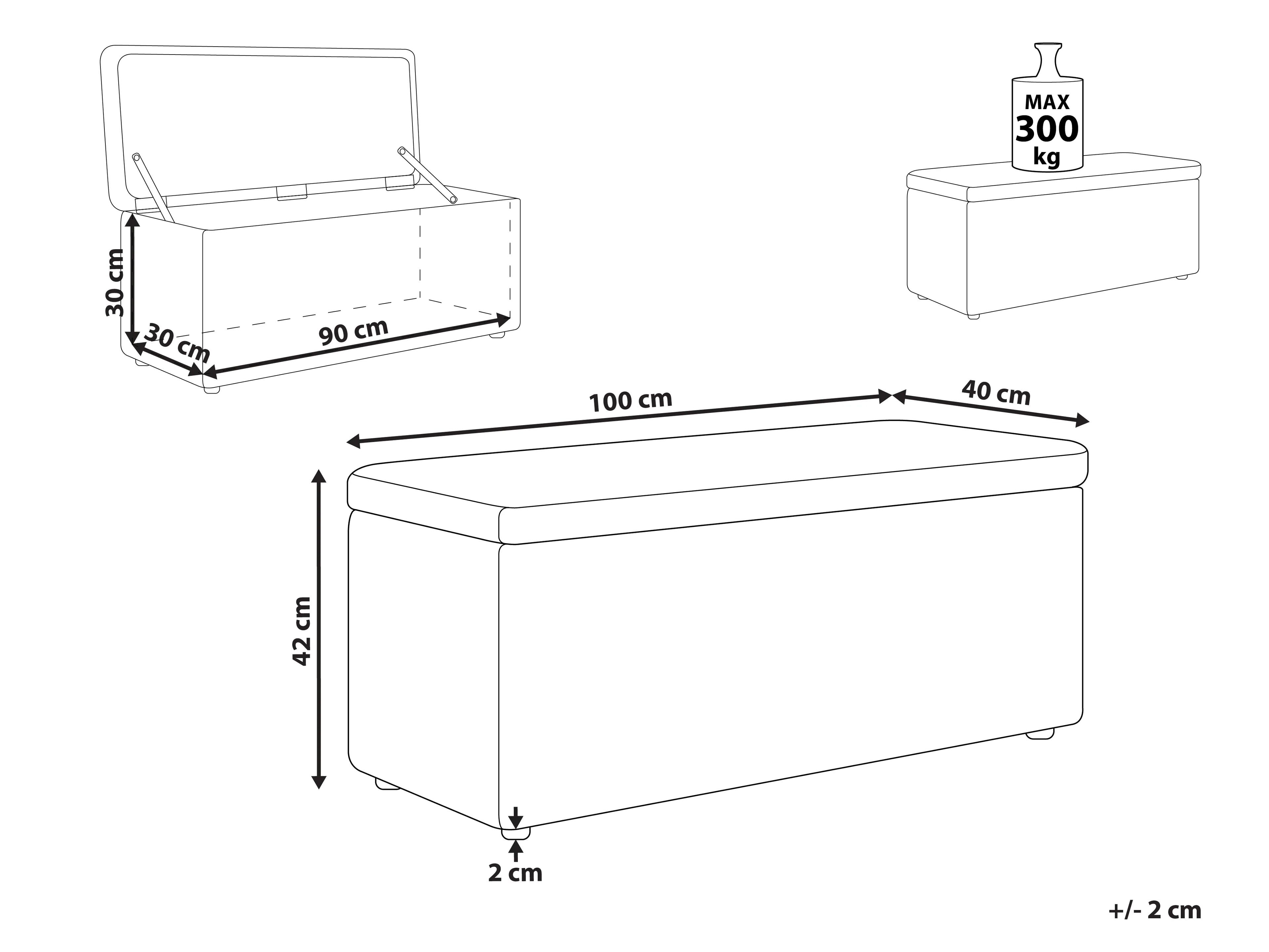 Storage Ottoman OREM Fabric Off-White