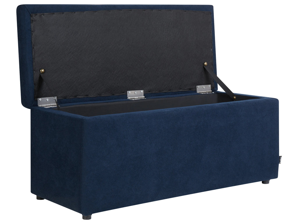  Storage Ottoman OREM Fabric Navy Blue