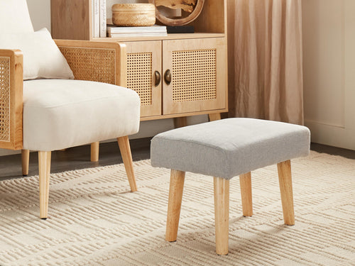  Footstool TAKOMA II Fabric Light Grey