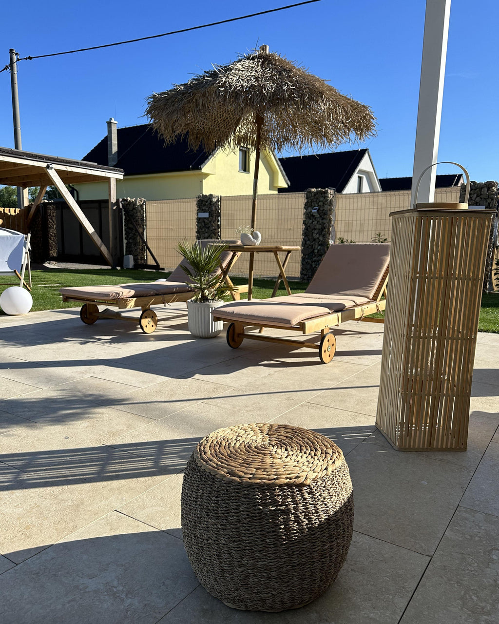  Pouffe HAIPHONG Seagrass Beige