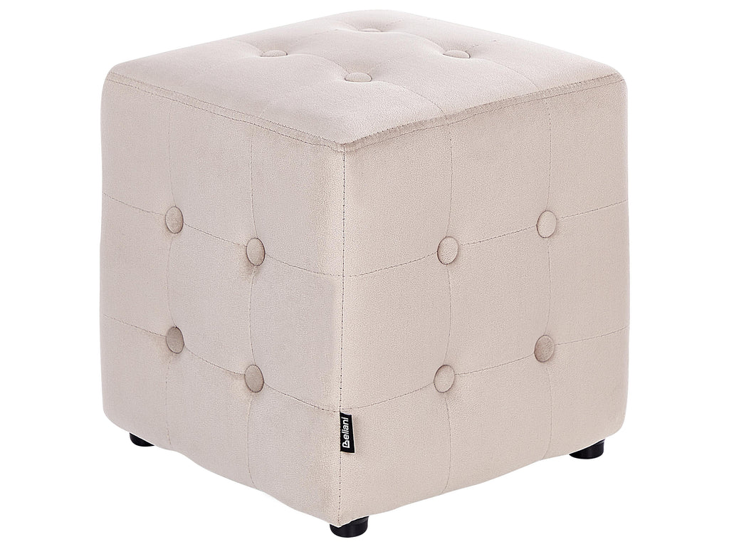  Pouffe WISCONSIN Velvet Light Beige